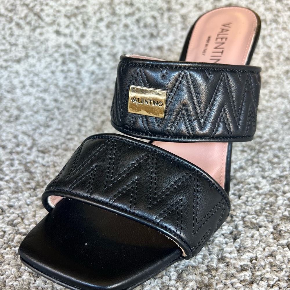 VALENTINO by MARIO VALENTINO Black Jackie Slide Sandal Women's 8 US Size - Picture 6 of 14